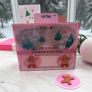 CALA Christmas / Holiday Pink Hot & Cold Eye Mask and Eye Pads NWOT